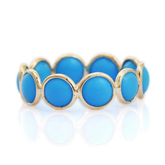 18K Yellow Gold Turquoise Eternity Band