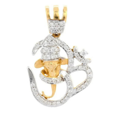 18K Gold Diamond Ganesha Pendant