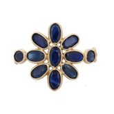 18K Gold Floral Sapphire Ring