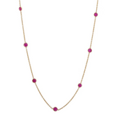 18K Yellow Gold Ruby Chain Necklace