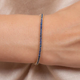 14K Blue Sapphire Tennis Bracelet - Everyday Minimal Stackable