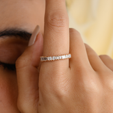 14K Rose Gold Diamond Half Eternity Band - vrjewels-us