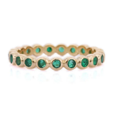 18K Gold Emerald Eternity Band