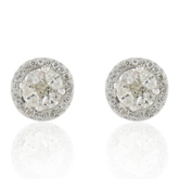 18K Chic Cluster Halo Diamond Solitaire Studs