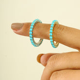 Stackable 14k Natural Turquoise Eternity Band