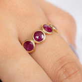 18K Yellow Gold Ruby Eternity Band