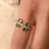 14K Gold Emerald Statement Ring