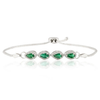 18K Pear Shaped Emerald and Diamond Cluster Bolo Bracelet Thumbnail