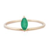 14K Gold Floating Emerald Ring