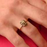 18K Yellow Gold Personalized Initial Ring with Diamond