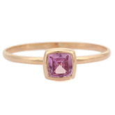 18K Gold Cushion Cut Pink Sapphire Ring
