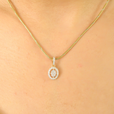 18K Solid Yellow Gold Diamond Charm Pendant