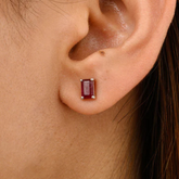 14K Solitaire Ruby Gemstone Stud For Everyday Wear