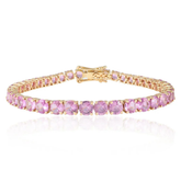 14K Round Pink Sapphire Tennis Bracelet - Chic Minimal