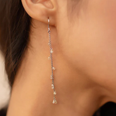 18K Modernist Duster Chain Diamond Dangle Earrings