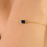 14K Roman Style Genuine Sapphire Bracelet Gift For Thanksgiving