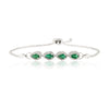 18K Pear Shaped Emerald and Diamond Cluster Bolo Bracelet Thumbnail