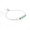 18K Pear Shaped Emerald and Diamond Cluster Bolo Bracelet Thumbnail