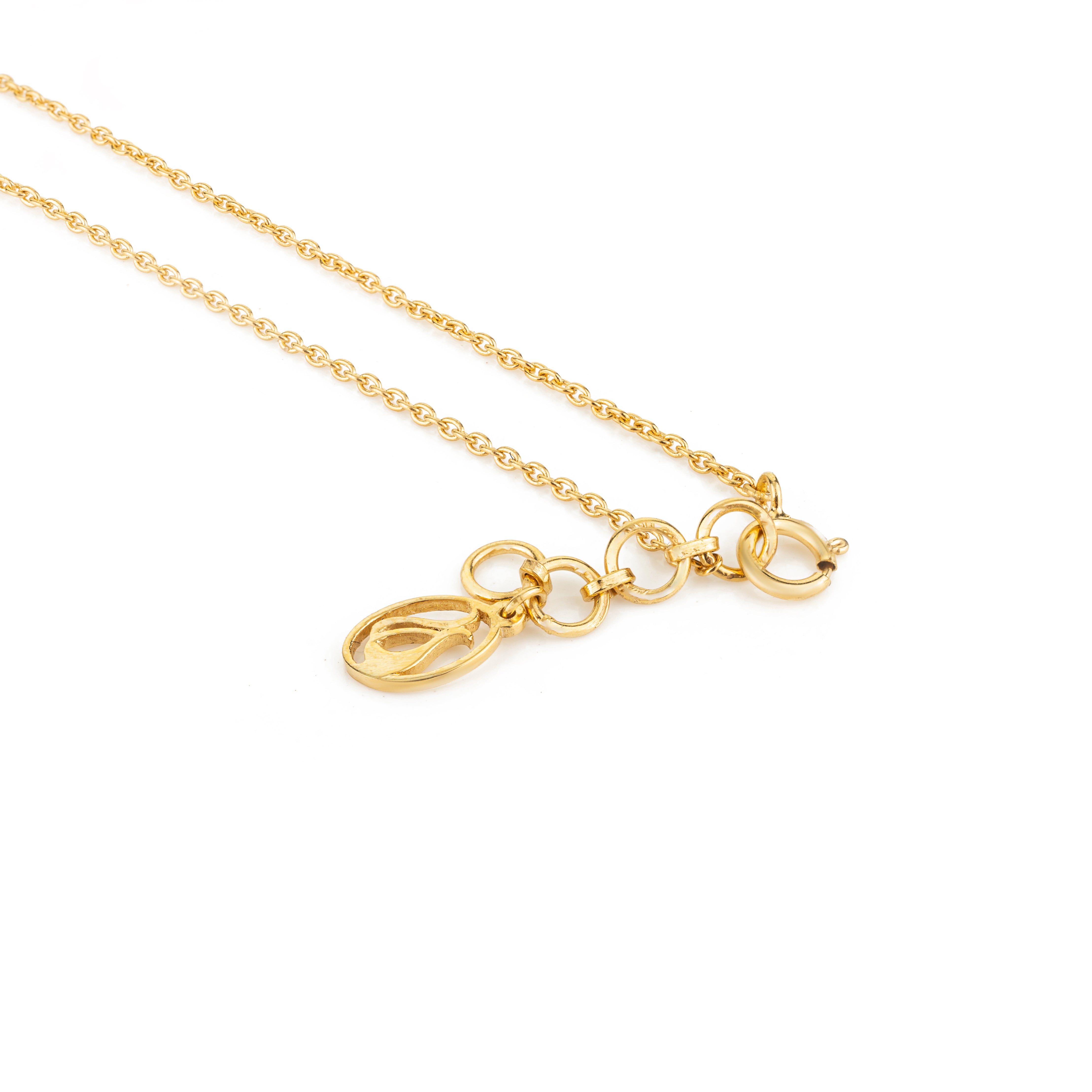 14k Gold Genuine Diamond Crown Chain Necklace