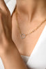 Paperclip Chain Diamond Heart Necklace 18K Gold Thumbnail