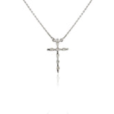 18K Gold Diamond Cross Pendant Necklace - vrjewels-us
