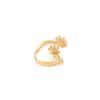 Diamond Flower By Pass Ring in 18k Yellow Gold Thumbnail