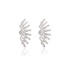 18K Solid White Gold Cocktail Climber Diamond Cuff Earrings Thumbnail