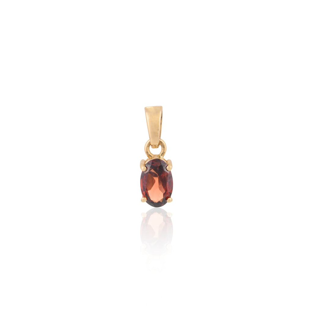 18K Yellow Gold Garnet Pendant Image