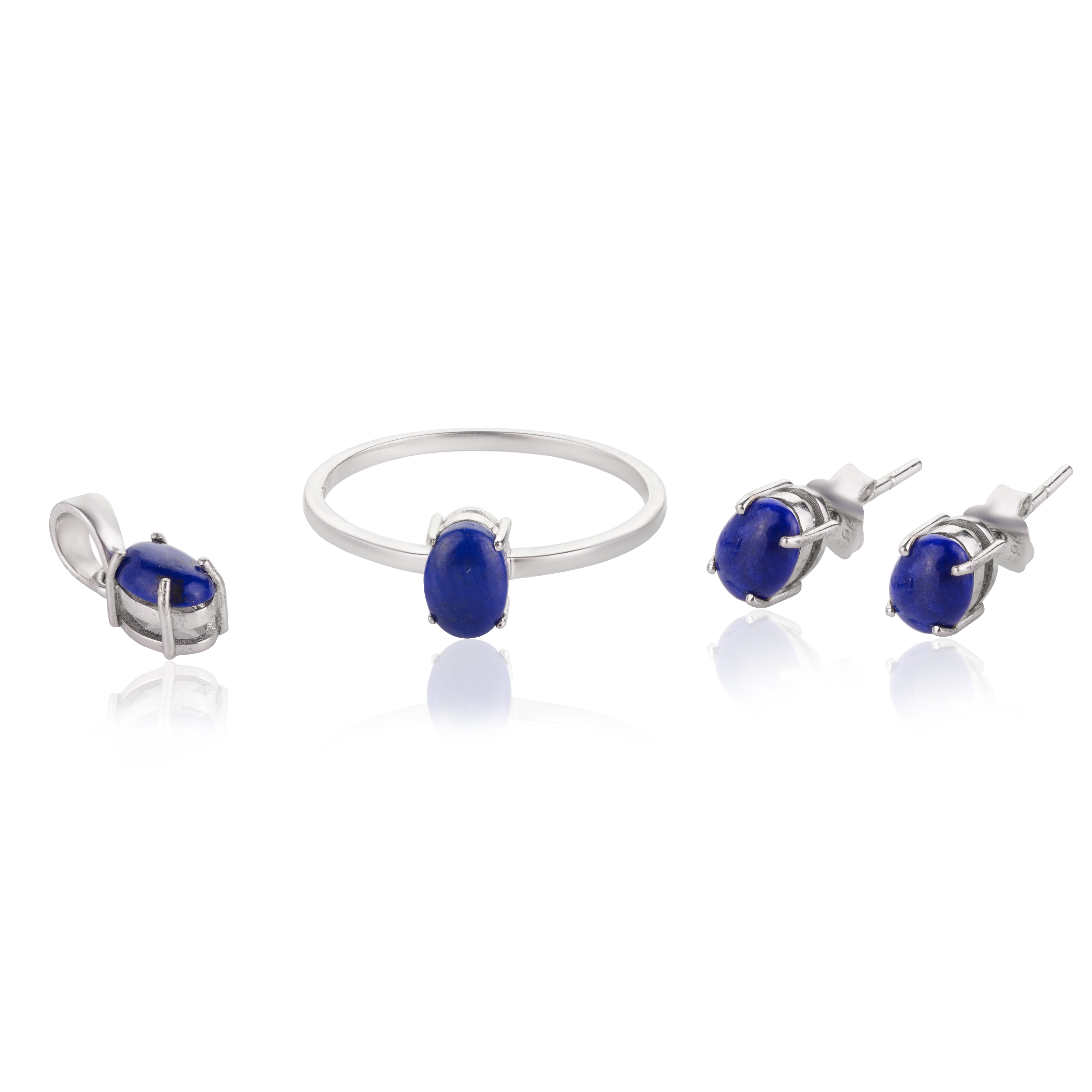 18K Gold Lapis Lazuli Combo Jewelry Set - vrjewels-us
