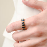 18K Yellow Gold Blue Sapphire Eternity Band