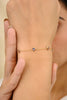 18K Solid Yellow Gold Pear Cut Chain Bracelet Thumbnail