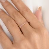 14K Gold Pink Tourmaline Stacking Band - vrjewels-us