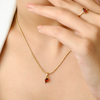 18K Yellow Gold Garnet Pendant Thumbnail