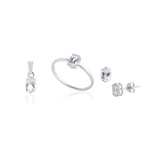 18K Gold Aquamarine Combo Jewelry Set - vrjewels-us