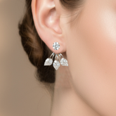 18K Natural Diamond Illusion Set Ear Jacket Earrings