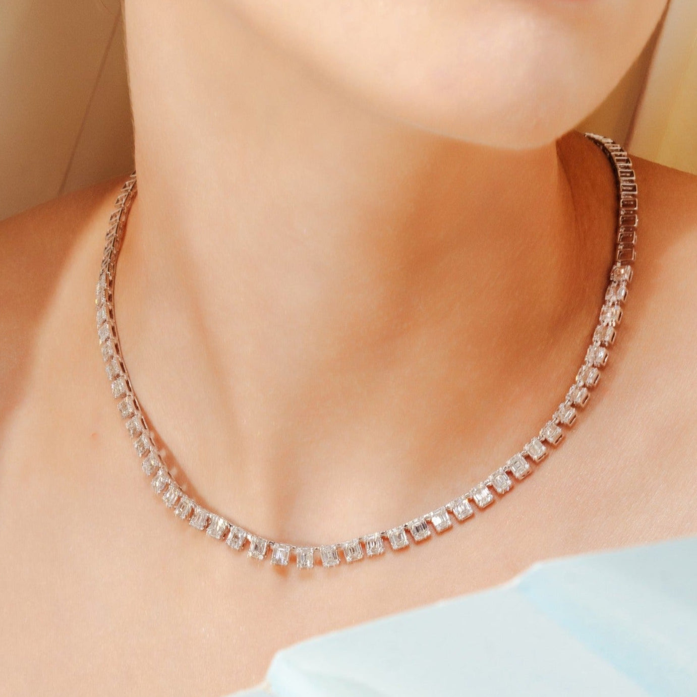 18K Gold Diamond Choker Necklace - vrjewels-us