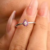 14K Solid White Gold Ruby Pear Cut Ring - vrjewels-us