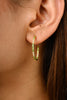 18K Solid Yellow Gold Tsavorite C-Hoop Earrings Thumbnail
