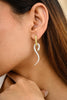 18K Solid White Gold Diamond Serpentine Earrings Thumbnail