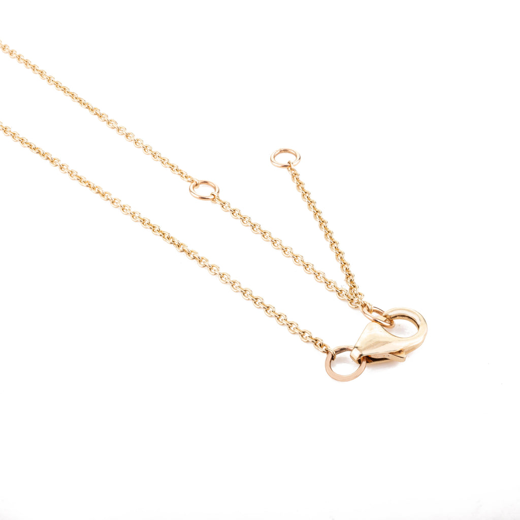 14K Solid Yellow Gold Emerald Station Chain Necklace Image