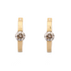 18K Yellow Gold Hoop Earrings With Blazing Diamond Thumbnail
