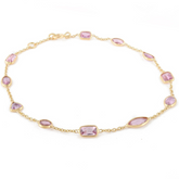 18K Yellow Gold Pink Sapphire Bracelet - vrjewels-us