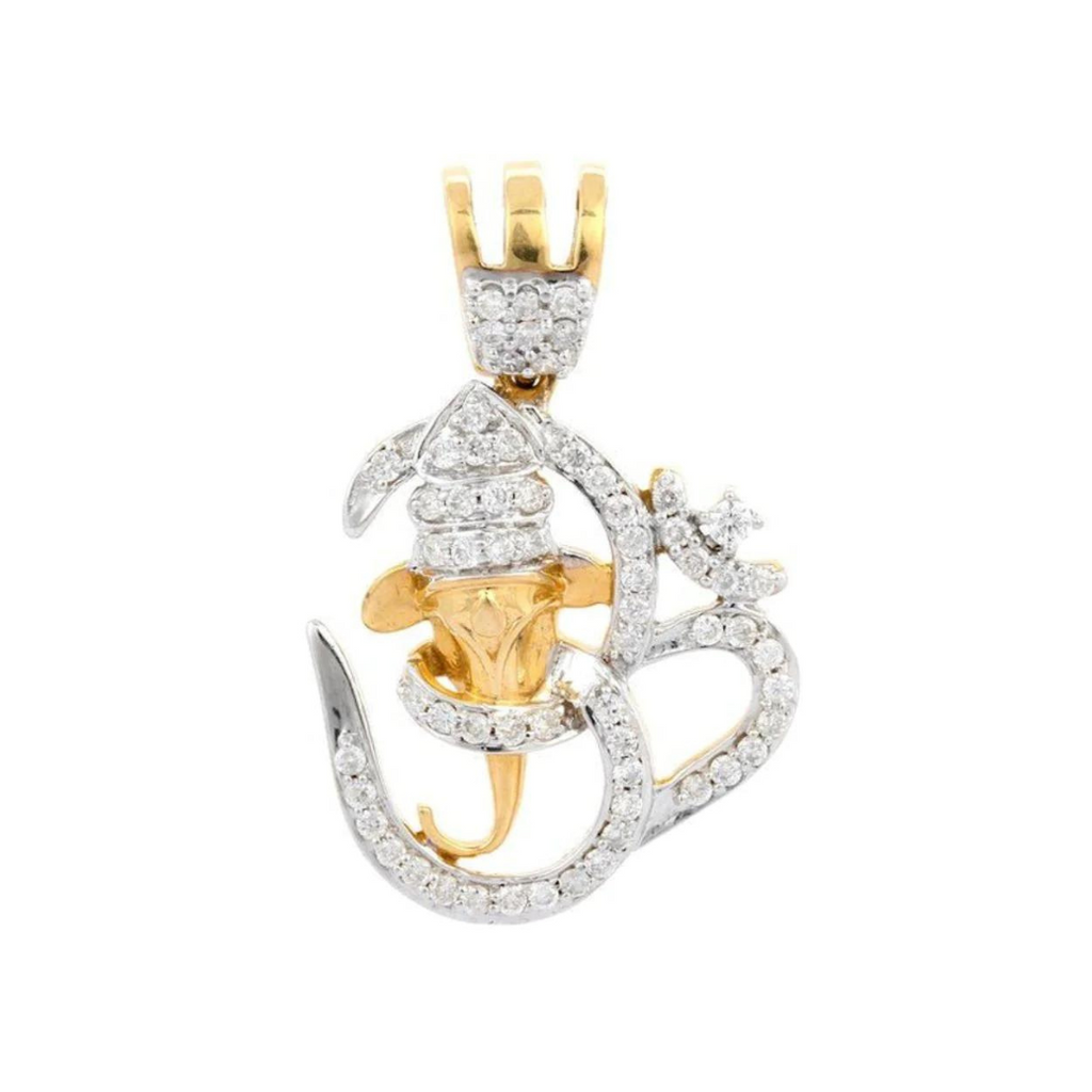 18K Gold Diamond Ganesha Pendant Image