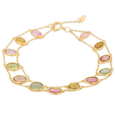 18K Gold Tourmaline Charm Bracelet - vrjewels-us