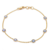 18K Yellow Gold Blue Sapphire Bracelet - vrjewels-us