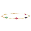 18K Ruby Emerald and Blue Sapphire Gemstone Bracelet Thumbnail