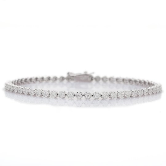 18K White Gold Diamond Bracelet - vrjewels-us