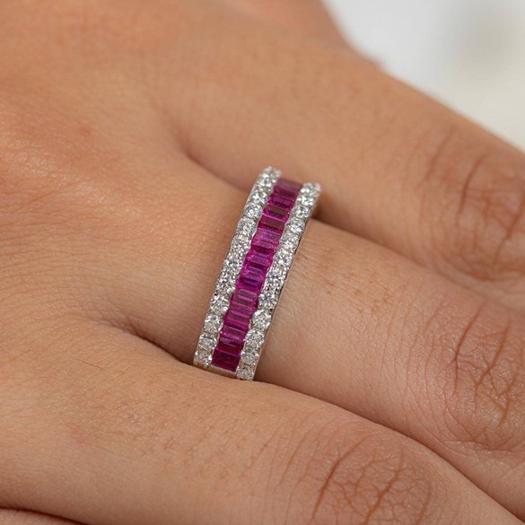 18K White Gold Ruby Ring - vrjewels-us