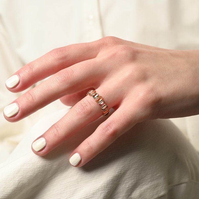 18K Yellow Gold Multi Sapphire Eternity Band - vrjewels-us