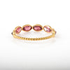 18K Gold Pink Tourmaline Half Eternity Band Thumbnail